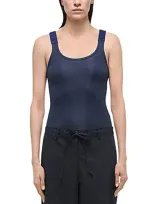 Helmut Lang Ribbed Tank Top In Nav