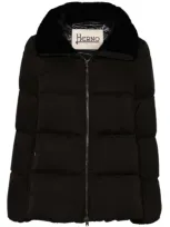 Herno High Neck Padded Coat In Black