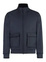 Herno Zipped Casual Jacket In Blue