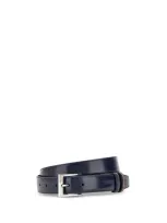 Hogan Mens Blue Leather Belt In Blu+bordeaux