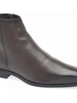 Hugo Boss Boss Derrek Zip Boot In Dark Brown