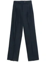 Hugo Boss Denim-effect Twill Trousers In Blue