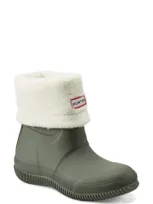 Hunter Thunor Indoor/outdoor Insulated Roll Top Waterproof Snow Boot In Galloway Green