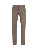 Jacob Cohen Bobby Slim Fit Trousers In Beige Garment-dye Twill In Brown