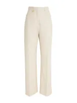 Jacquemus Flared Tailored Trousers In Ivory