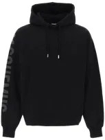 Jacquemus Logo Sleeve Hoodie In Black