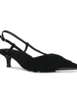 Jeffrey Campbell Lasso Me Slingback Pointed Toe Pump In Black Suede