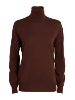 Jil Sander Merino Wool Rollneck Sweater In Brown