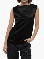 Jil Sander Satin Straight Fit Tank Top In Black