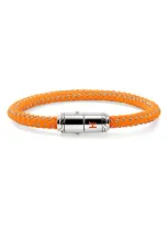 John Hardy Cord Bracelet, Sterling Silver, Rubber In Orange/silver