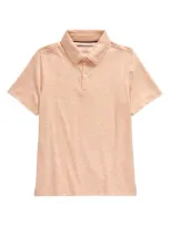 Johnston & Murphy Kids' Micro Stripe Polo In Orange