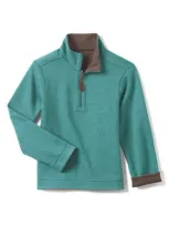 Johnston & Murphy Kids' Reversible Quarter Zip Pullover In Green