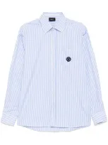 Joshua Sanders Striped Pixel Shirt In Blue