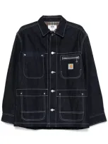 Junya Watanabe X Carhartt Logo-patch Coat In Indigo