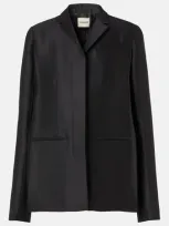 Khaite Crittan Wool-silk Jacket In Black