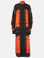 Khaite Lexi Printed Satin Maxi Dress In Orange Multi