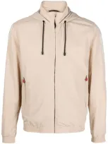 Kiton Blouson Zip-up Hooded Jacket In Neutrals