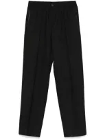 Lacoste Raised Seam-detail Trousers In Black