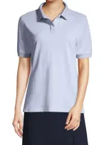 Lands' End School Uniform Young  Tall Short Sleeve Mesh Polo Shirt In Blue