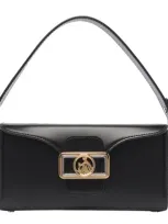 Lanvin Logo Plaque Shoulder Bag In Black