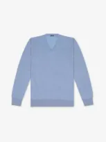 Larusmiani V-neck Sweater Pullman Sweater In Lightblue