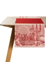 Le Jacquard Français Cotton Festin Table Runner In Red