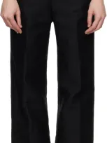 Lemaire Black Straight Trousers In Bk999 Black