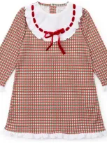 Lila And Hayes Kids'  Emersyn Girls' Lace Trim Dress In Holiday Plaid