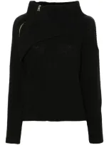 Liu •jo Ribbed-knit Sweater In Black