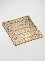 L'objet Crocodile Antiqued Brass Coasters, Set Of 4