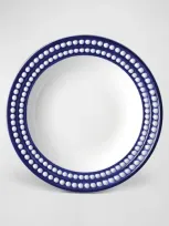 L'objet Perlee Bleu Rimmed Soup Plate In Blue/white