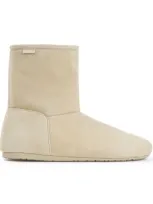 Loewe Lago Suede Boots In White