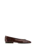 Loro Piana Primula Animal-print Patent Ballerina Flats In Brown Patent Animali