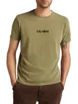 Lucky Brand Embroidered Army Logo T-shirt In Four Leaf Clover