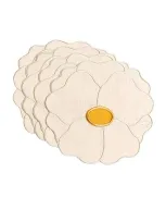 Maison Balzac Wild Rose Napkins In Ivory & Yellow