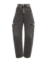 Maison Margiela Cut-out Straight Jeans In Black