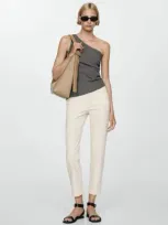 Mango Jeans Newmom Comfort High Rise Off White