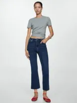 Mango Jeans Sienna Flare Crop Dark Blue