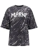 Marni Abstract Pattern Logo T-shirt With