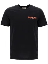 Marni T-shirt With Patch Logo Design In Black