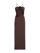 Maygel Coronel Cut-out Venanera Maxi Dress In Brown