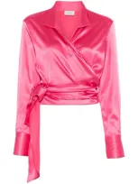 Mazzarelli Frida Wrap Shirt In Pink