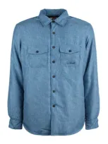 Mc2 Saint Barth Denim Overshirt In Blue