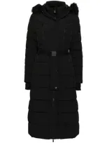 Michael Michael Kors Belted Maxi Scuba Coat In Black