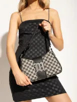 Misbhv Monogram Jacquard Zipped Shoulder Bag In Black