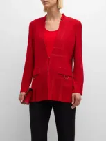 Misook Tailored Knit Blazer In Rouge