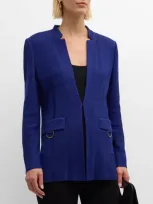 Misook Tailored Knit Blazer In Starry Night Blue