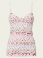 Missoni Zig-zag Strappy Top In Pink Off-white