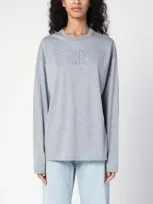 Miu Miu Grey Cotton T-shirt With Logo