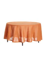 Moda Domus Round Linen Tablecloth In Orange